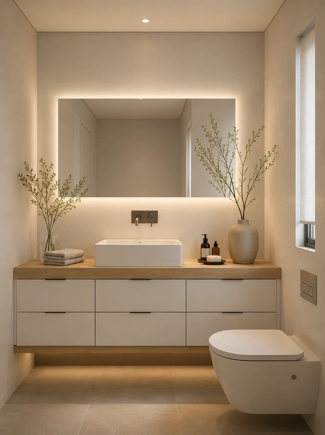 Minimalist washroom with clean design